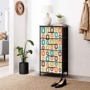 Commode moderne à 4 tiroirs rose bleu marbre feuille d'or abstrait organisateur de stockage pour chambre salon décoration de la maison meubles - Product Image 1