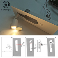 Nouvelle conception de lampe murale LED moderne 3W avec couvercle, angle réglable, lampe de lecture de chevet, luminaire décoratif pour chambre à coucher