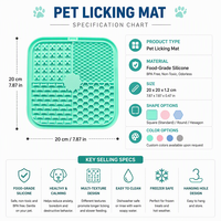 Tapis de léchage pour animaux de compagnie, tapis de léchage en silicone pour chien à alimentation lente, 4 en 1, tapis d'alimentation interactif multi-formes, approvisionnement personnalisé B2B