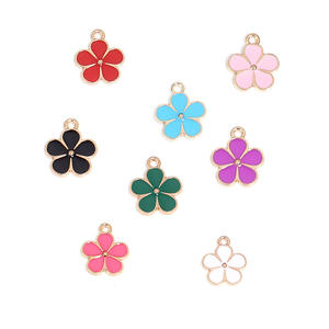 Materiales <span class=keywords><strong>de</strong></span> Aleación Originales <span class=keywords><strong>de</strong></span> Fábrica para Accesorios DIY, Diseño <span class=keywords><strong>de</strong></span> Flor <span class=keywords><strong>de</strong></span> Cinco Pétalos en Rojo Rosado, Lindos para Pendientes, Pulseras, Collares y Colgantes - Product Image 2