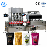 Machine automatique de remplissage et de scellage de sachets stand-up pour liquides, sauces, jus, ligne d'emballage de sachets Doypack à bec verseur