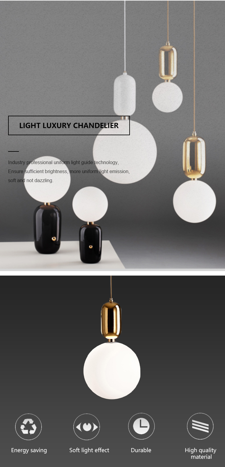 New Design Decoration Livingroom Kitchen Bedroom Hanging Glass G9 Pendant Light
