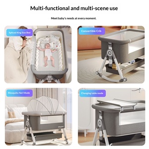 Cuna Portátil Plegable para Bebé, Modelo CS-6, de Tela Afelpada, Móvil, Multifuncional, para Recién Nacidos, Cama Grande para Niños - Product Image 2