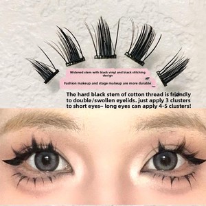 Người yêu của nhóm nâng cấp ít lông mi Quỷ dày đặc Curl đen cứng gốc mát cay đầy đủ Dải Lông mi giả - Product Image 2