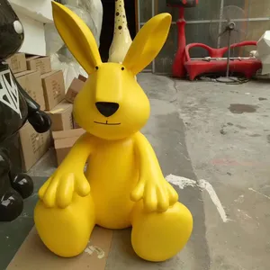 Escultura <span class=keywords><strong>de</strong></span> <span class=keywords><strong>Conejo</strong></span> <span class=keywords><strong>de</strong></span> Fibra <span class=keywords><strong>de</strong></span> Vidrio para Decoración <span class=keywords><strong>del</strong></span> Hogar, Diseño <span class=keywords><strong>de</strong></span> <span class=keywords><strong>Conejo</strong></span> Sentado Pensando, Estilo Dibujos Animados, <span class=keywords><strong>2022</strong></span> - Product Image 3