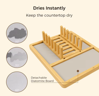 MIXWARES Tapis de séchage pour vaisselle en terre de diatomée super absorbante - Élégant organiseur de vaisselle en pierre pour comptoir de cuisine, tasses et assiettes