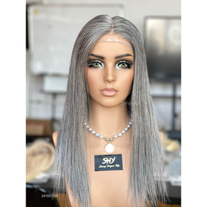 Peluca Médica Lisa de Cabello Virgen Crudo 613, 16 Pulgadas, 20% de Longitud, 13A+, con Encaje Completo Transparente HD de PU sin Pegamento, Colores Mezclados, de Gran Venta - Product Image 1