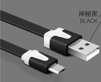 Kabel pengisi daya, kabel USB mikro 5pin 8pin datar 1M 2M sinkronisasi Data warna-warni tren grosir untuk printer komputer Samsung