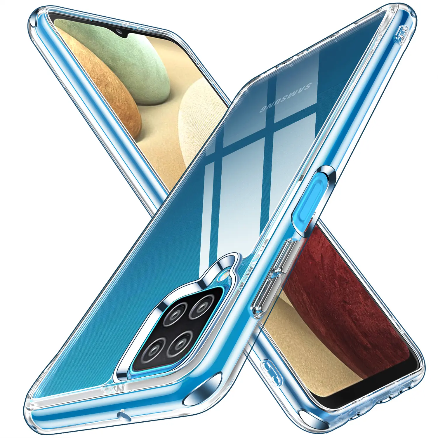 Leyi Rückseite Telefon hülle Transparent Mobile Thin Hard PC Soft TPU für Samsung Galaxy A12 Luxus Ce Trade Assurance 7 Tage