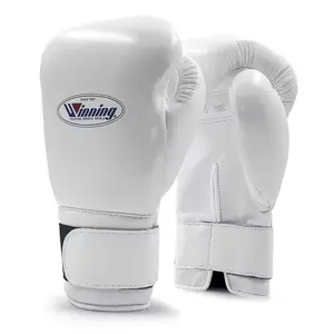 Kazanan boks eldiveni profesyonel özelleştirilmiş Sparring eğitim boks eldiveni beyaz ve özel renkler