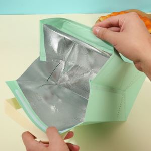 Sac isotherme pour déjeuner en tissu non tissé recyclable, isolation thermique, revêtement anti-UV, poignée Flexiloop, impression sur écran, logo personnalisé, cadeau - Product Image 6