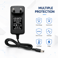 Adaptateur secteur 12V 1A AC/DC homologué FCC, chargeur mural 12W pour éclairage sous armoire et haut-parleur Bluetooth