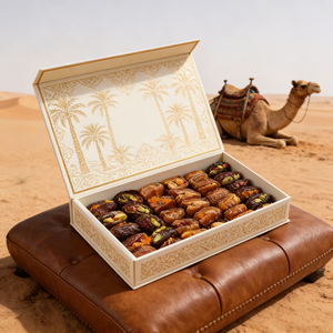 صندوق هدايا تمر رمضان مبارك مخصص قابل لإعادة التدوير، صندوق هدايا تمر ومكسرات وفواكه مجففة وبسكويت العيد والحلويات، تغليف تمر رمضان - Product Image 1