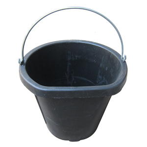 20 Quart phẳng mặt cao su xô, bền cao su tái chế xô cho bê tông, đen cao su Feeder Thùng với xử lý - Product Image 2