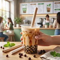Pailles en papier jetables écologiques 12*210mm pour Bubble Tea et boissons de fête