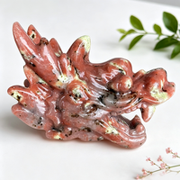 Statue de dragon chinois sculptée à la main en pierre précieuse naturelle, 12 cm, Sodalite, Quartz Rose, Sculpture de tête de dragon en cristal pour la décoration Feng Shui