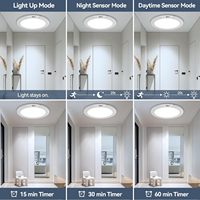 Plafonnier à piles 3000K 4500K 6500K pour salon Détecteur de mouvement Lumière de douche intérieure sans fil avec télécommande