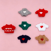 Nouvel ensemble de vêtements pour poupées miniatures de 13-17 cm - Collection Automne/Hiver - Pull en fausse fourrure tricoté - Vêtements de poupée unisexes en tissu polyester tendance