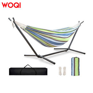 Hamac Woqi avec structure métallique, portable, pour plage, camping, voyage, en tissu coton, capacité 250 lb - Product Image 3