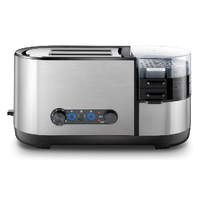 Four grille-pain 3-en-1 multifonctionnel pour petit-déjeuner, avec plaques de cuisson doubles pour œufs, viande, saucisses, bacon, crêpes et sandwichs de petit-déjeuner