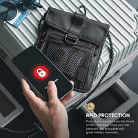 Dompet Dokumen Perjalanan Nilon Anti-RFID Mewah, Tas Selempang Tahan Air, Tempat Paspor Multifungsi, Kantong Gantung Leher