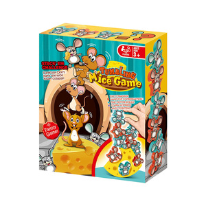 Giochi da Tavolo Educativi per Bambini per la Coordinazione Occhio-Mano, Giocattoli Multigiocatore, Topi che Cadono e Formaggio, Gioco di Equilibrio in Plastica, Giocattoli Impilabili - Product Image 1