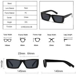 Gafas de Sol Cuadradas con Degradado de Doble Color Retro Personalizadas, Protección UV400, Gafas de Sol Rectangulares Azules para Hombre y Mujer - Product Image 4