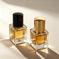 Flacon de parfum carré en verre personnalisé de 15 ml - Petit flacon pulvérisateur de parfum avec bouchon à bille