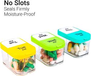 Organizador de pastillas de plástico de gran tamaño para 7 días, caja de pastillas semanal <span class=keywords><strong>extra</strong></span> grande, caja de almacenamiento 2 veces al día para todas sus vitaminas - Product Image 5