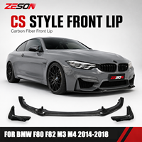 ZESON Lame de pare-chocs avant en fibre de carbone sèche style CS 3 pièces pour BMW M3 F80 M4 F82 F83 Berline Coupé 2014-2018