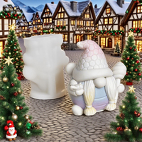 Neues Design 3D Silikon Bienenstock Hut Zwerg Form Weihnachtszwerg Ornament Kerzen- & Harzform