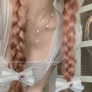 Pinza para el pelo con forma de corazón rosa de diamantes de imitación, estilo hada, para mujer, pinza para flequillo, pinza para frente, pinza de pico de pato, pinza lateral, accesorio para el cabello - Product Image 3