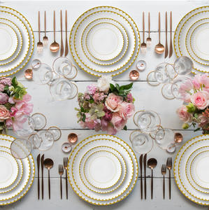 ארוחת ערב פורצלן יוקרה פרצלן ארוחת ערב חרסינה מנות קרמיקה מערבית לוחית לוחית בישול - Product Image 6