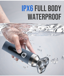 Afeitadora Eléctrica con Cabezal Flotante, LED Intermitente, Lavable IPX6, Recubrimiento Flocado, Tres Cuchillas Rotatorias, Afeitadora Eléctrica para Hombre - Product Image 3