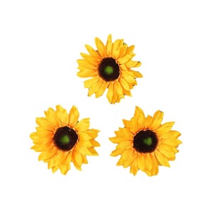 Tournesols artificiels Yixuan en soie, fleurs en plastique faites à la main pour la décoration de mariage et de la maison - Product Image 5