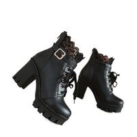 Nouveaux produits pour le printemps, l'automne et l'hiver, talons épais confortables, talons hauts, bottes à lacets, pointures 33, 40, 41, 42, 43