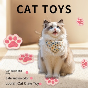 Natural Eco-Friendly Loofah <b>Cat</b> <b>Toy</b>-<b>Interactive</b> Chew Stick & Paw Shape for Teeth Grinding - Product Image 2