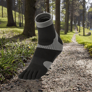 Chaussettes d'hiver respirantes noires à cinq doigts pour hommes et femmes, personnalisables, avec logo, en gros, en stock - Product Image 3