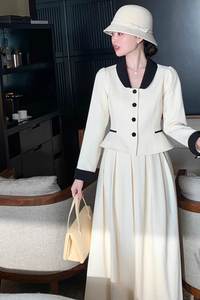 秋季罗马2件套女式长袖上衣和裙子套装优雅服装批发 - Product Image 5