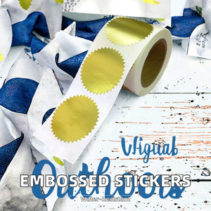 Wholesale Self-Adhesive Shiny Blank Embossed Metal <b>Stickers</b> for <b>Craft</b> & Candle Decoration DIY Stamp Embossed Label - Product Image 2