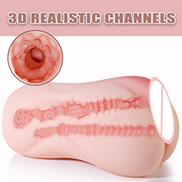 Masturbateur réaliste rose de 1,75 lb, Vagin de poche double canal en gros, Jouet sexuel adulte en TPE souple pour hommes, Personnalisation OEM