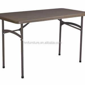 4ft plastique Vie régulière <span class=keywords><strong>table</strong></span> <span class=keywords><strong>pliante</strong></span> avec Design En Rotin - Product Image 1