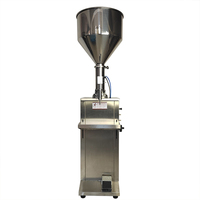 Machine de remplissage semi-automatique verticale à piston pneumatique pour boissons, miel, huile, pâte, liquides, cosmétiques, shampoing, sachets et bouteilles