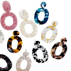 Pendientes Colgantes Clásicos Bohemios de Aro de Resina Morada con Purpurina, Chapados en Oro, con Ganchos Bonitos, Joyería de Moda para Mujer, para Fiesta - Product Image 2