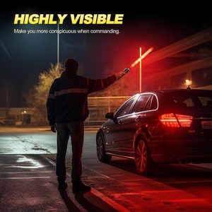 Không thấm nước LED <span class=keywords><strong>flash</strong></span> cảnh báo màu đỏ có thể sạc lại giao thông Baton ánh sáng - Product Image 5