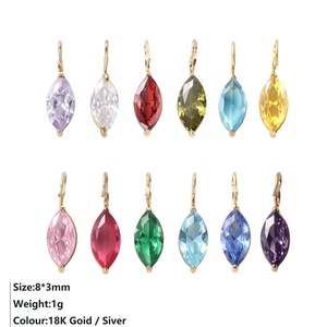 Pendentif en acier inoxydable plaqué or 18 carats avec pierre de naissance, cristal taille marquise 8x3mm, chaîne minimaliste, bijoux fins pour femmes et jeunes filles - Product Image 4