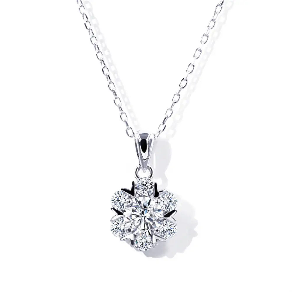 Tianyu Gemsr moissanite diamond silver 925 plated gold necklace