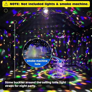 Tente <span class=keywords><strong>de</strong></span> discothèque gonflable noire 30x20x13 pieds avec deux souffleurs 680W, thème discothèque/disco pour anniversaires, événements scolaires, jardin - Product Image 4