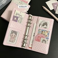 Nueva Carpeta de Anillas en Espiral A6 Rosa con Puntos, Estilo Instagram, de Alta Apariencia, de Poliuretano, Fabricada en China