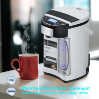 Thermos électrique en acier inoxydable isolé, bouilloire à eau chaude 4L-6L, arrêt automatique, verrou de sécurité, contrôle numérique, bouilloire à eau chaude pour la maison